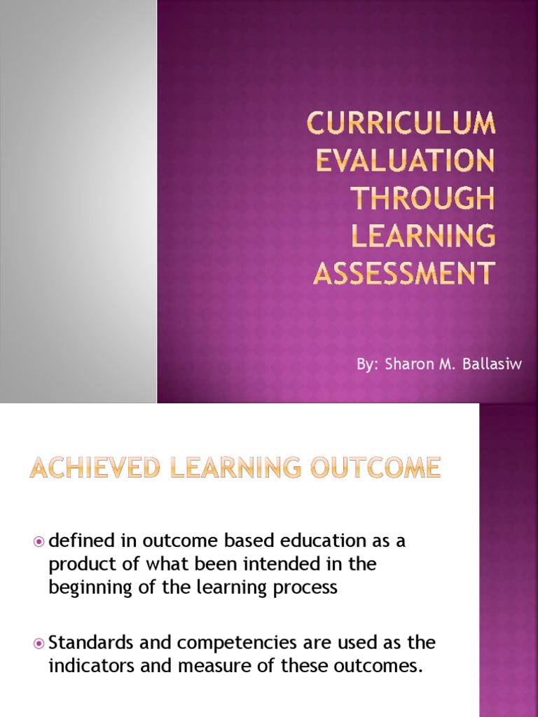 Curriculum Evaluation via Learning Assessment | PDF | Competence (Human ...