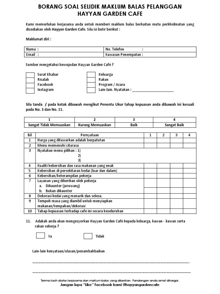 Borang Kaji Selidik Pdf