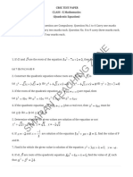 10 Maths Test Paper Ch4 1