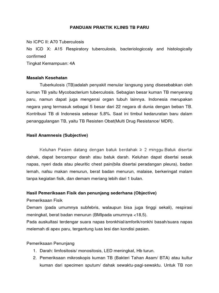 Panduan Praktis Klinis TB Paru | PDF