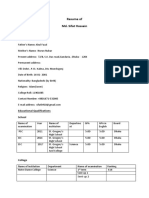 Resume of Md. Sifat Hossain: Personal Information