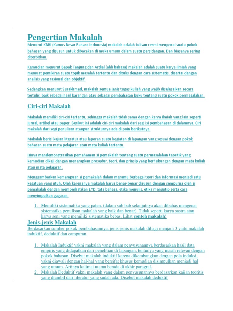 Contoh Makalah Yang Ada Kajian Teori Aneka Contoh