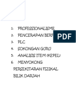 Professionalisme 2. Pencerapan Berfokus 3. PLC 4. Sokongan Guru 5. Analisis Item (Kepel) 6. Menyokong Persekitaran Fizikal Bilik Darjah