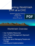 Iimplementing World Vista Ehr at CHC - Matt King
