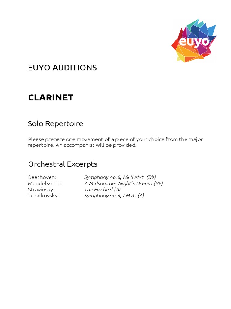 Euyo Auditions PDF