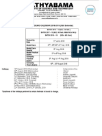 ACADEMIC CALENDAR 2018-2019 (Odd Semester)