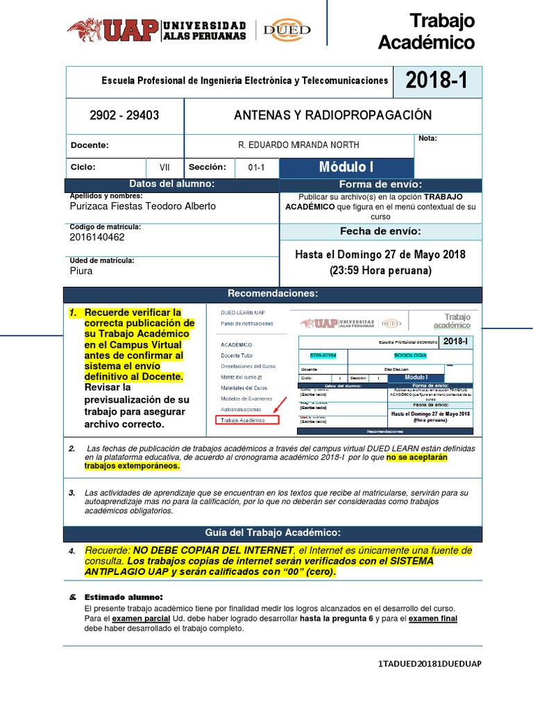 Epiet Ta 07 Antenas y Radiopropagacion | PDF | Antena (Radio ...