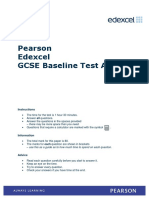 Pearson Edexcel GCSE Baseline Test A: Instructions