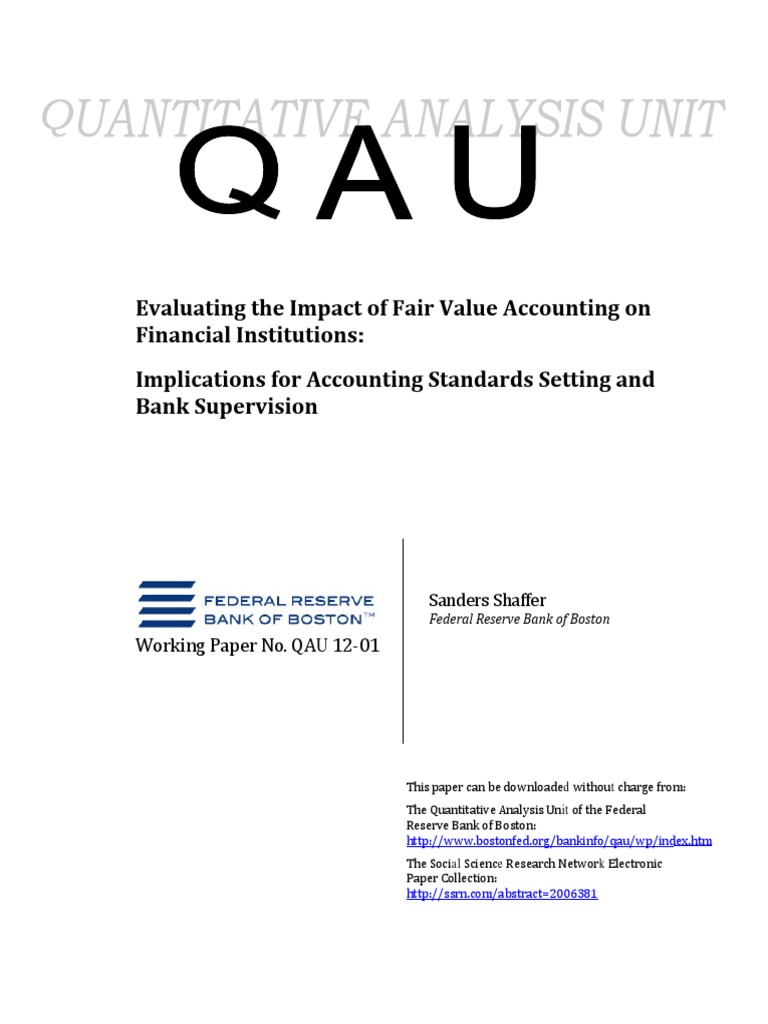 Fair Value Accounting Impact on Banks | PDF | Financial Accounting ...