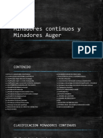 Minadores continuos y Auger: clasificación y aplicaciones