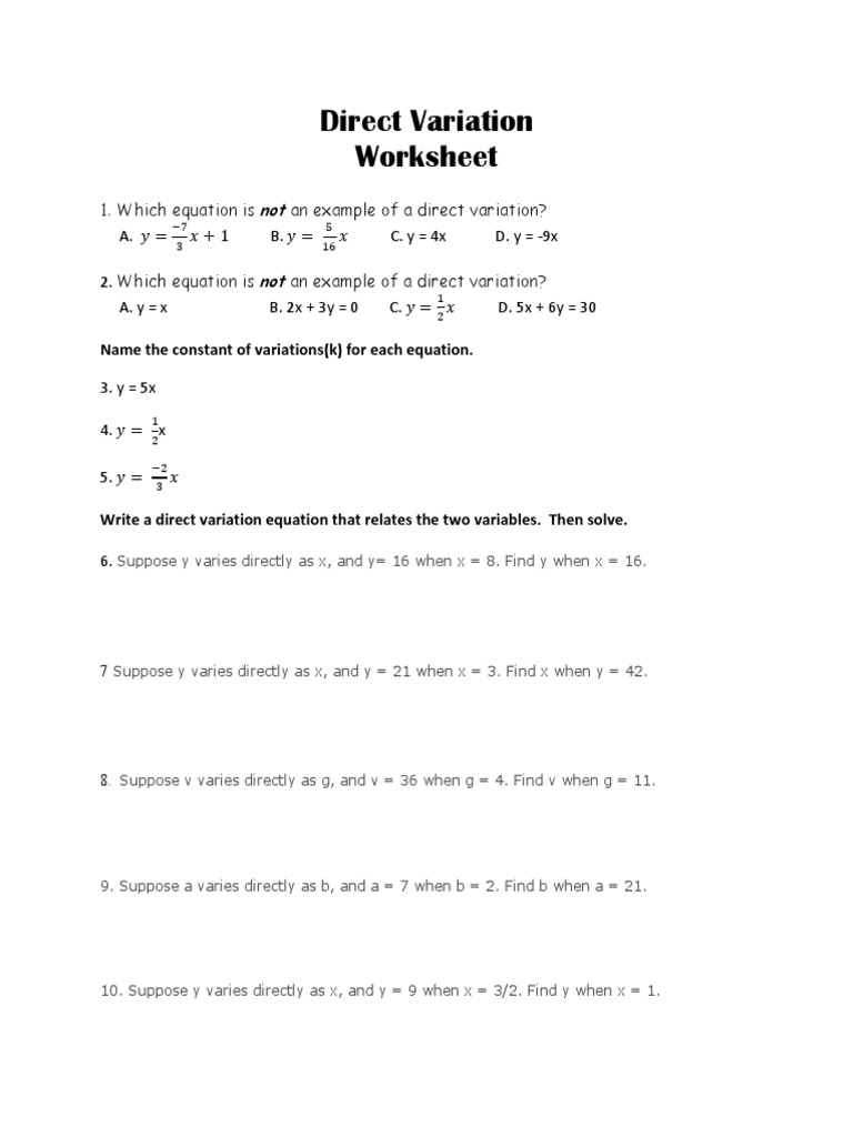 direct-variation-worksheets-pdf-variable-mathematics-equations