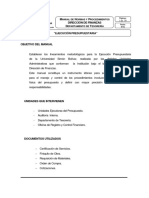 Manual de Normas y Procedimientos para Ejecucion Presupuestaria