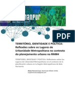 TERRITÓRIO, IDENTIDADE E POLÍTICA: Reflexões Sobre Os Lugares de Urbanidade Metropolitana No Contexto Do Planejamento Urbano Na RMBH