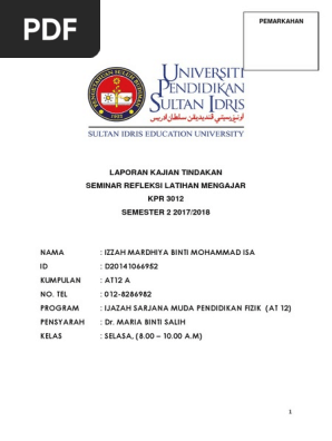 Kajian Tindakan Seminar Refleksi Latihan Mengajar Pdf