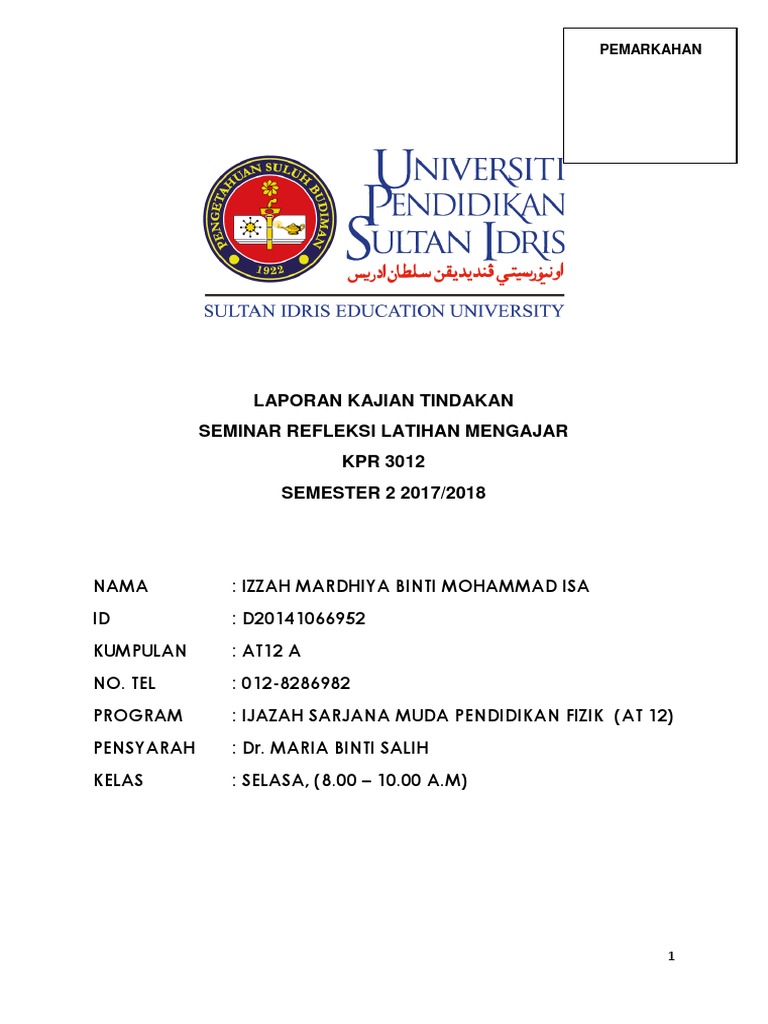 Kajian Tindakan Seminar Refleksi Latihan Mengajar