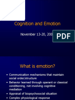 Cognition and Emotion: November 13-20, 2008