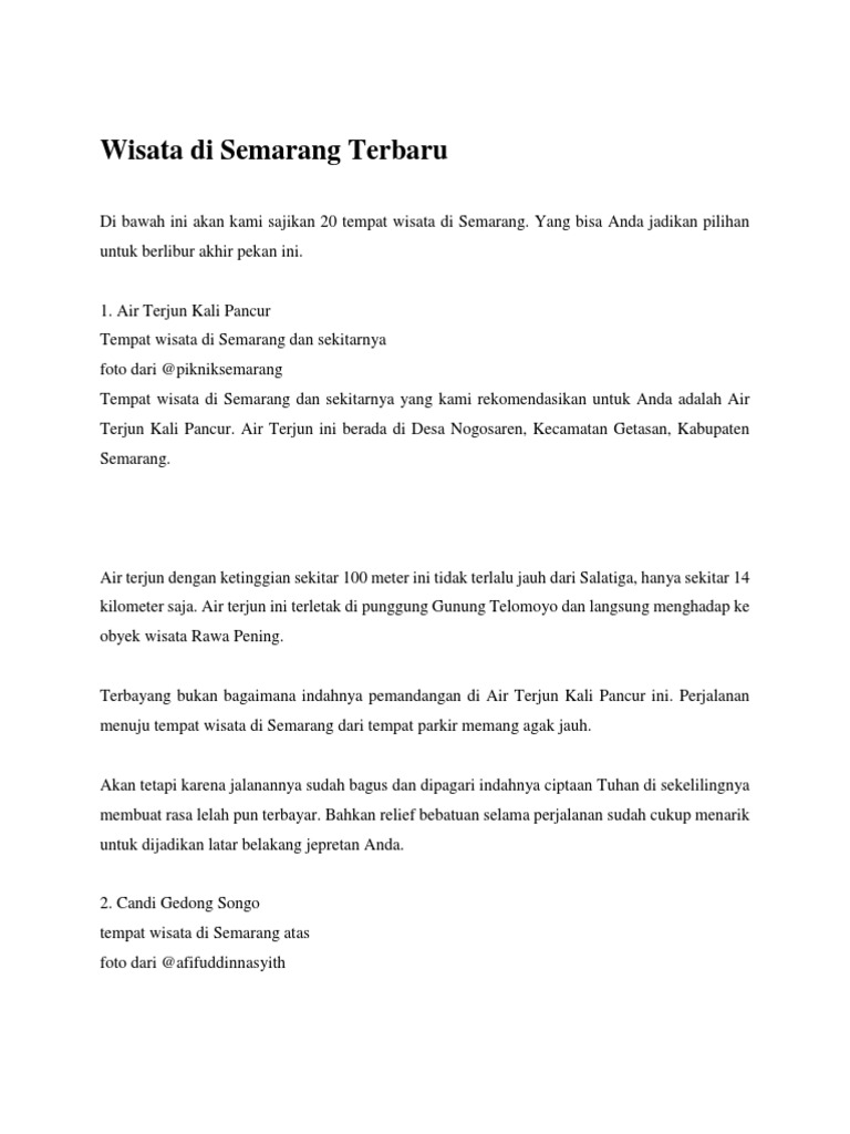 Wisata Di Semarang Terbaru