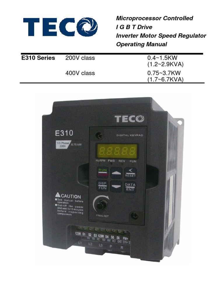 E310 Manual (English) v01 | PDF | Power Inverter | Electrical Wiring