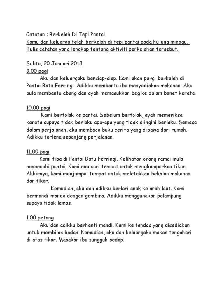 Catatan Tentang Membantu Ibu Bapa Kamu Pada Hujung Minggu