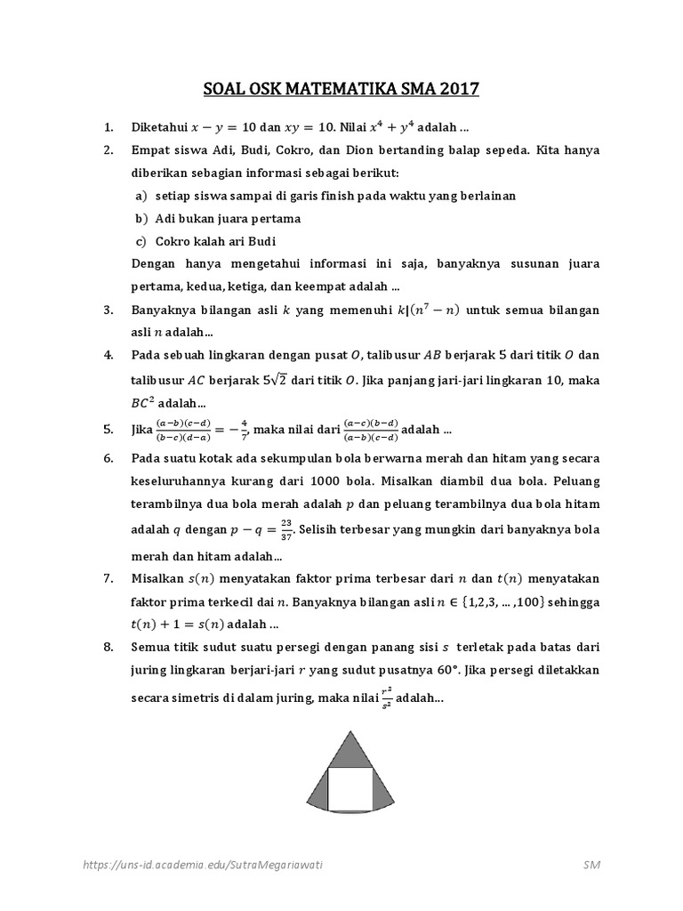 Soal osk matematika sma 2017 pdf pdf