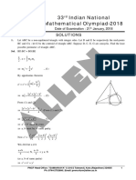 33 Indian National Mathematical Olympiad-2018: Solutions