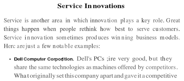 Service Innovations in Business Models | PDF | Finance & Money Management