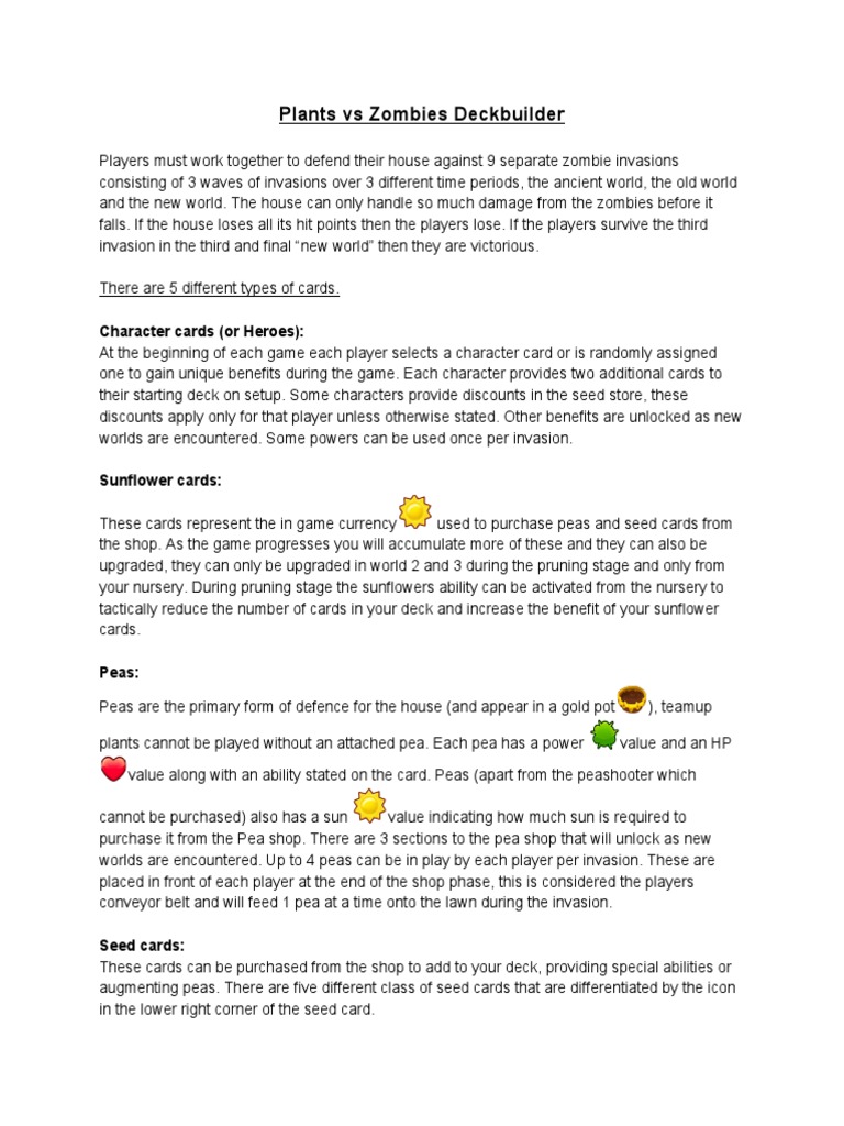 Plants vs Zombies Deckbuilder Guide | PDF | Leisure