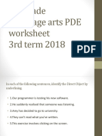 6th Language Arts PDE Worksheet 2018