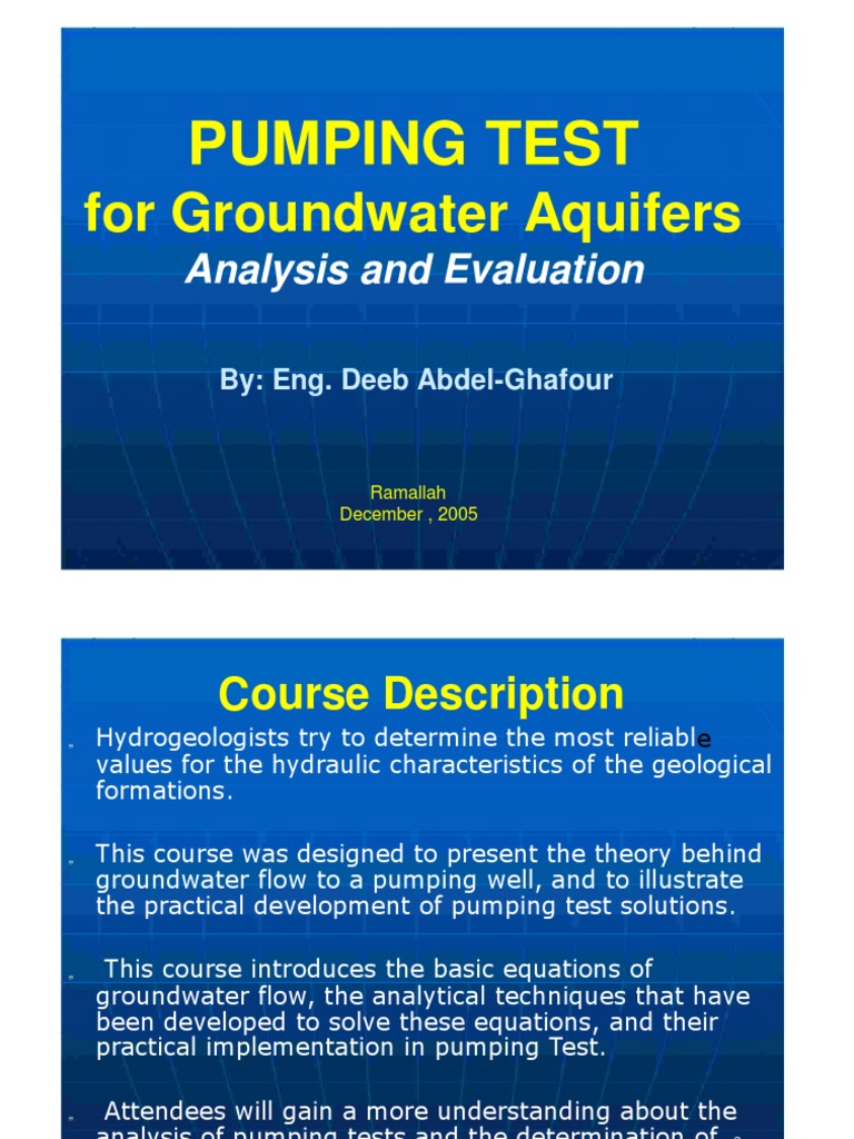 Pumping Test2 | PDF | Aquifer | Hydrogeology
