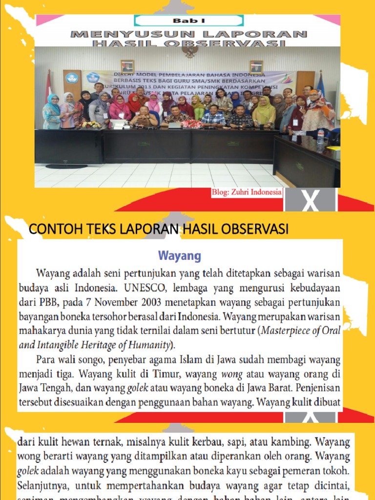 Struktur Teks Laporan Hasil Observasi Wayang Terkait Teks