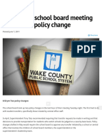 Blog: Wake School Board Meeting Closes With Policy Change