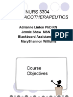 NURS 3304 Pharmacotherapeutics Course Syllabus