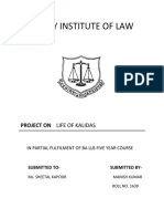 Army Institute of Law: Project On Life of Kalidas