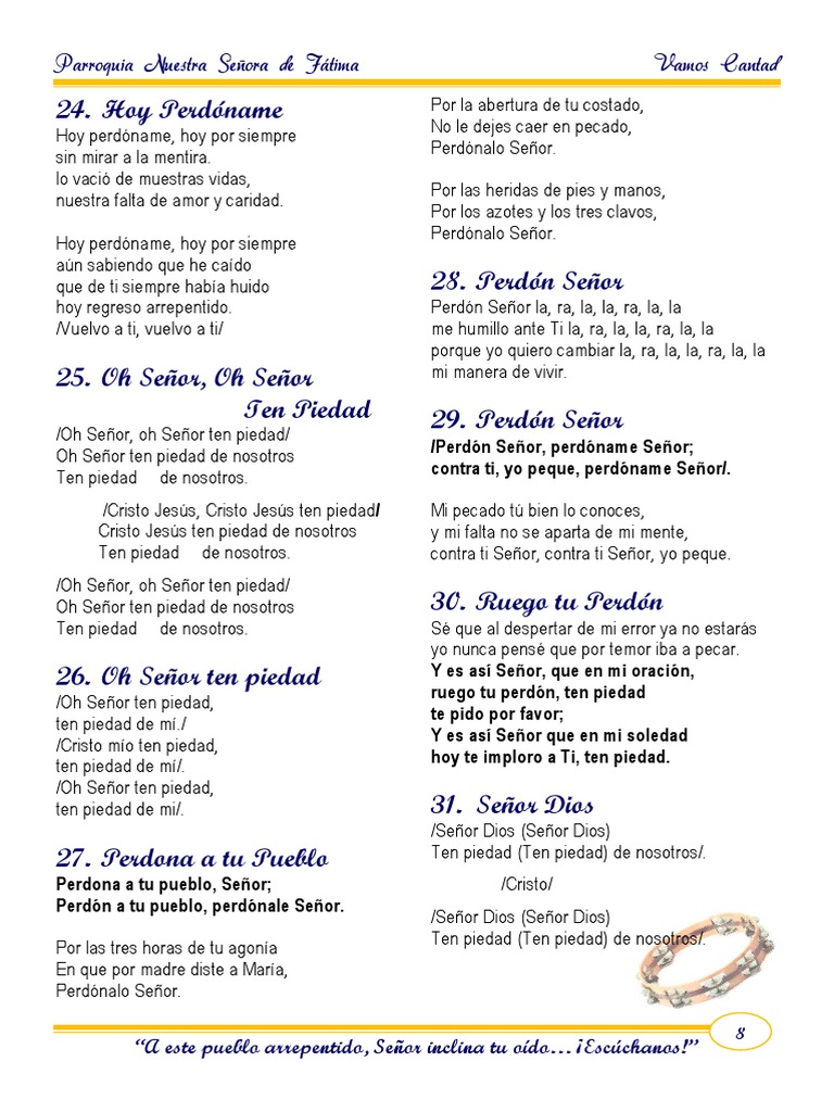 02 Cantos De Perdón Para La Misa Pdf Perdón Cristo Título