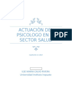 Actuaciòn Del Psicologo en El Sector Salud Ensayo Segundo Parcial