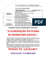 UNOPAR Plano de Marketing Digital 3 e 4 Semestre