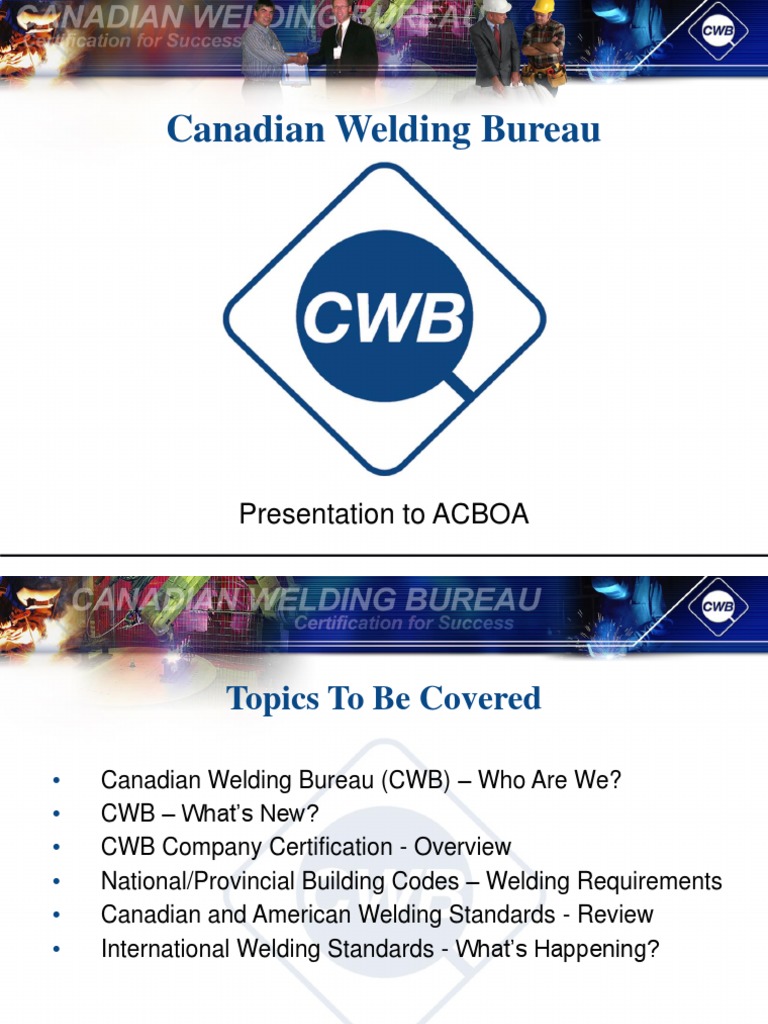 Cwb Acboa April 2008 Welding Construction