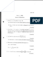 Part A (55vo) Answer All Questions,: - 4 Marksl I LT !: - 4 T Ostt 2u DND, 3sinh D, Fi ND @ and Fr. in Tur " Ot 0