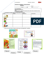 Evaluación Lenguaje y Comunicación Unidad 3 