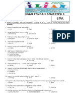 Soal UTS IPA Kelas 2 SD Semester 1 (Ganjil) Dan Kunci Jawaban PDF