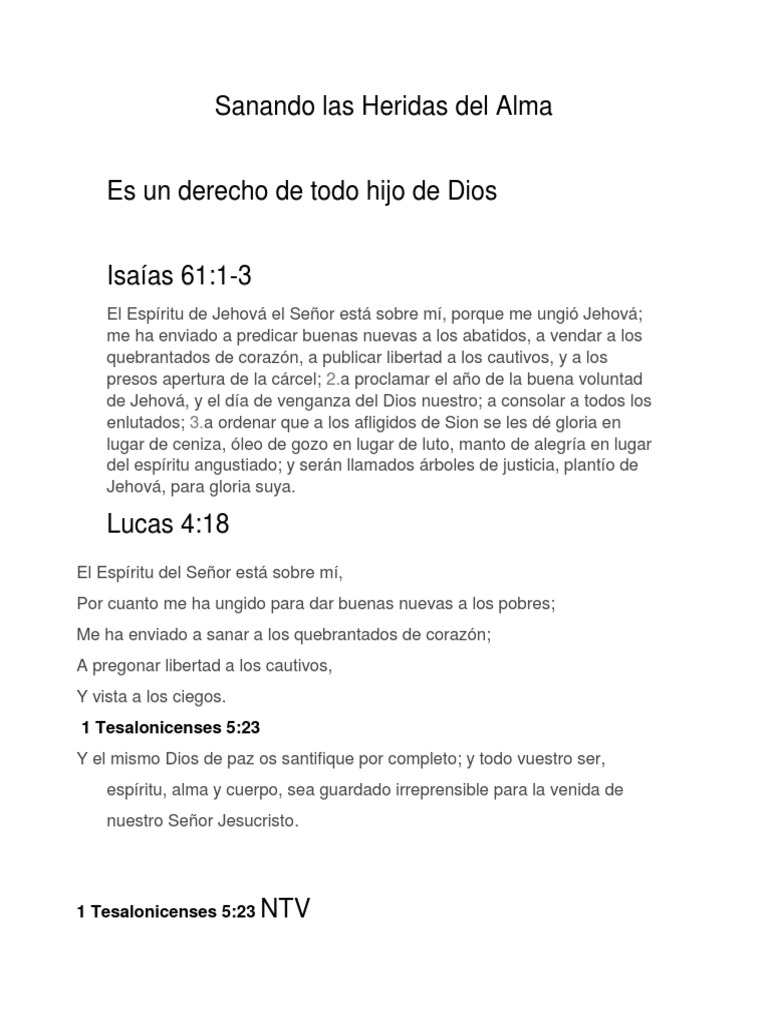 Sanación de las Heridas del Alma | PDF | Jesús | Alma