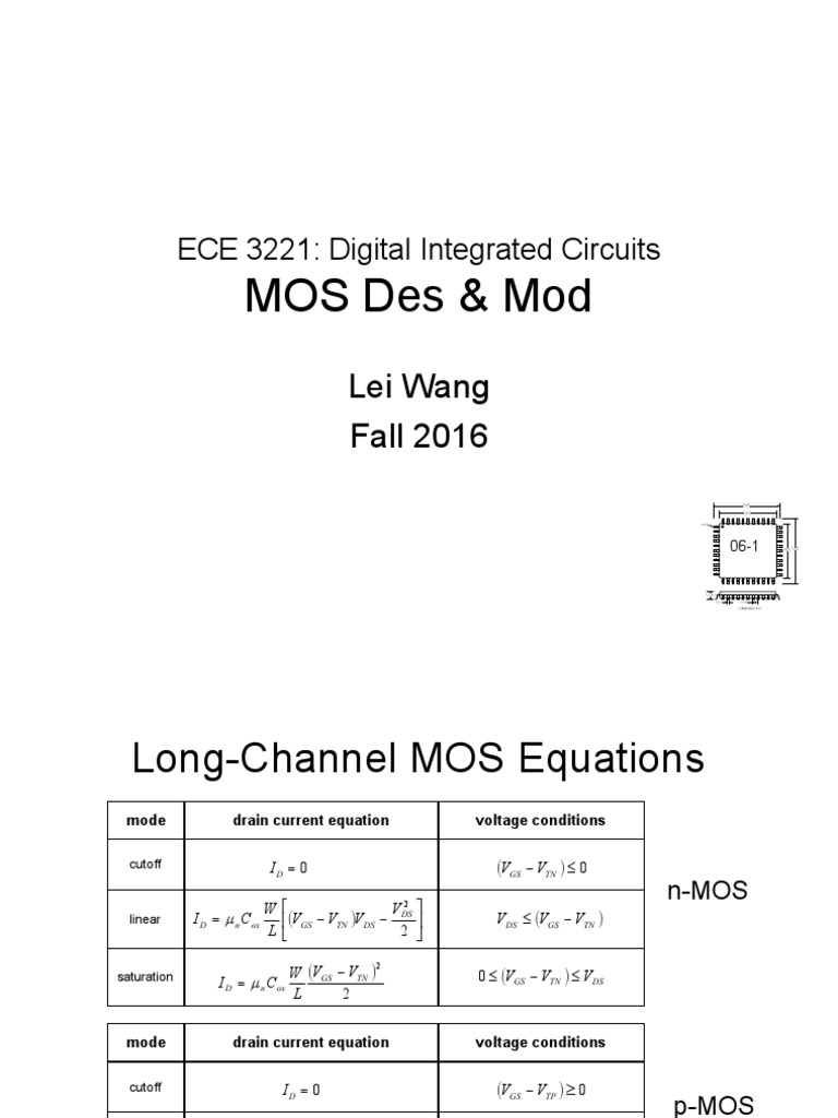 MOS Transistor Operation and Effects | PDF | Mosfet | Field Effect ...