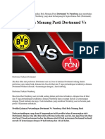 Prediksi Bola Menang Pasti Dortmund Vs Nurnberg