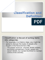 Classification and Definition Powerpoint