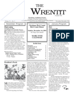 November-December 2003 Wrentit Newsletter ~ Pasadena Audubon Society