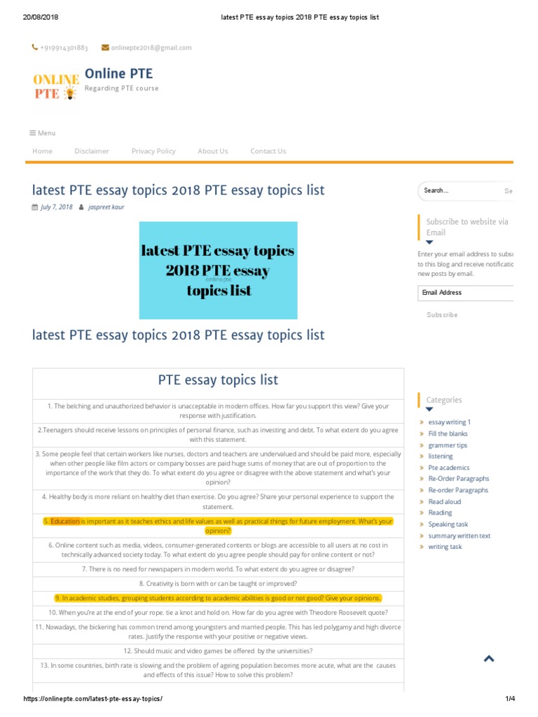 Pte essay 2018 december image
