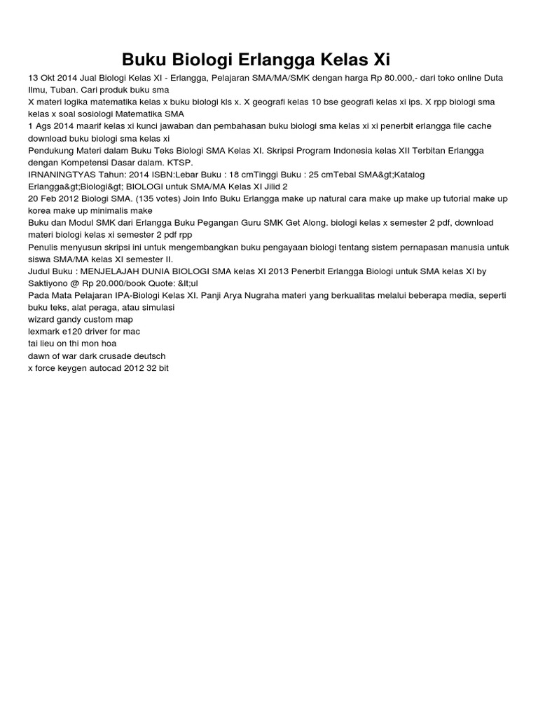 Buku Biologi Erlangga Kelas Xi 1pdf