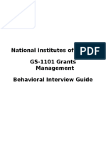 National Institutes of Health GS-1101 Grants Management Behavioral Interview Guide