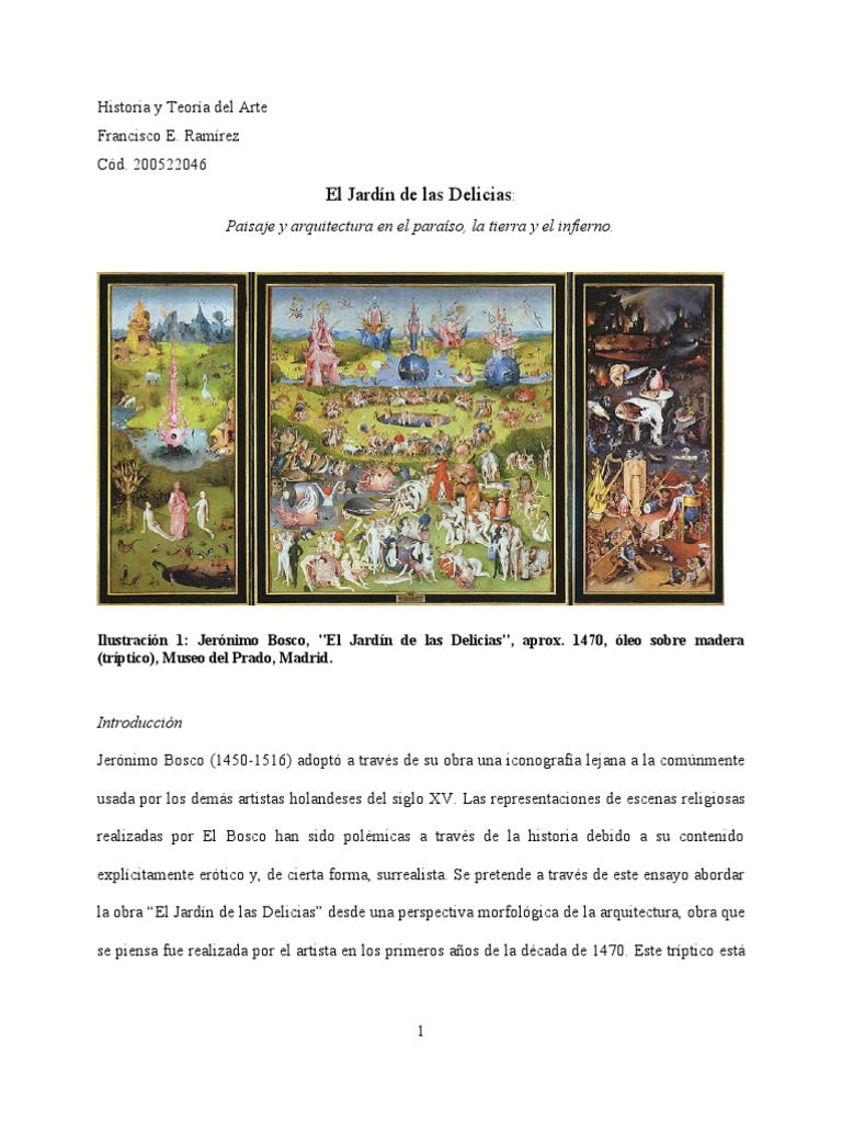 El Jardín de las Delicias: Análisis y Contexto | PDF | Filosofía, image size:768x1024