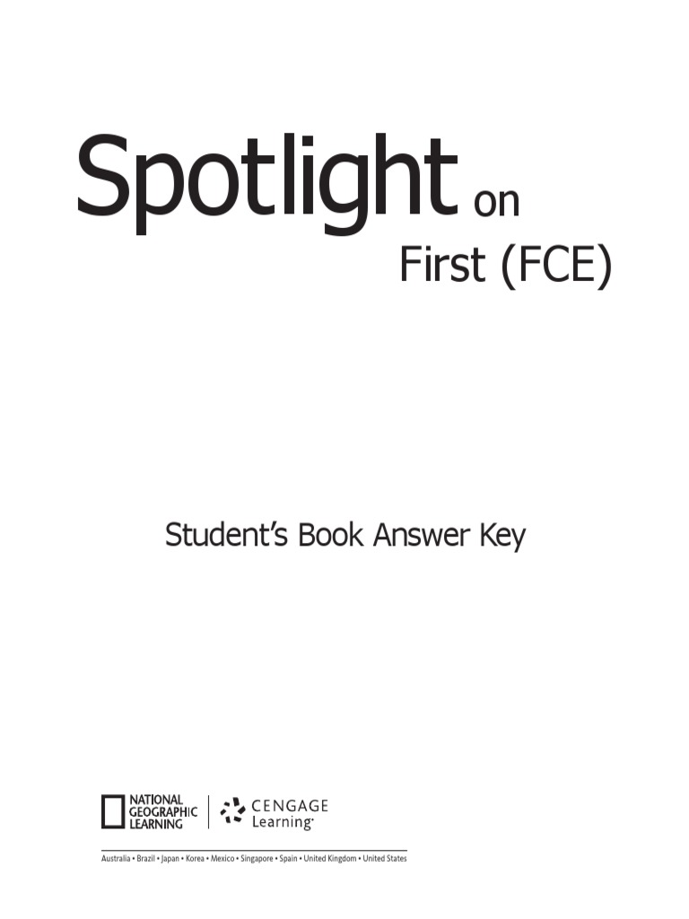Spotlight First Sb Answerkey Pdf Adjective Verb